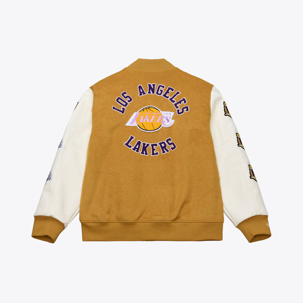 Los Angeles Lakers Brown/Cream Dusted Varsity Full-Snap Jacket Your Price: $225.00