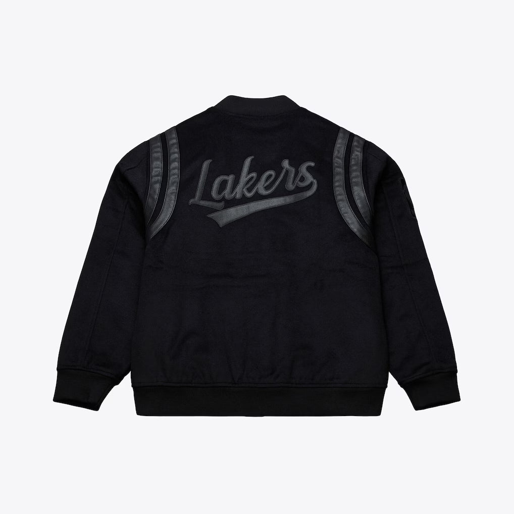 Los Angeles Lakers Black Hardwood Classics Walk the Tunnel Varsity Full-Snap Jacket