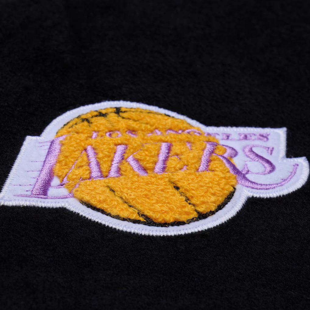 Los Angeles Lakers Black Hardwood Classics Walk the Tunnel Varsity Full-Snap Jacket