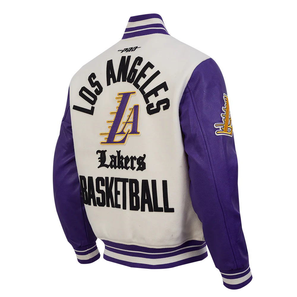 NBA LOS ANGELES LAKERS MODERN ORIGINALS MEN'S RIB WOOL VARSITY JACKET