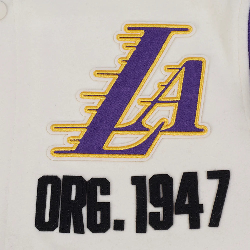 NBA LOS ANGELES LAKERS MODERN ORIGINALS MEN'S RIB WOOL VARSITY JACKET