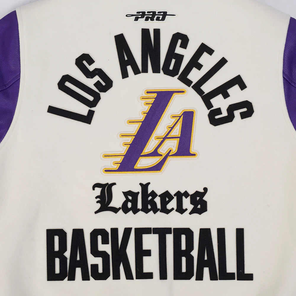 NBA LOS ANGELES LAKERS MODERN ORIGINALS MEN'S RIB WOOL VARSITY JACKET